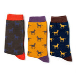 Load image into Gallery viewer, lusciousscarves Socks Mr Heron Horses Bamboo Socks - Mustard
