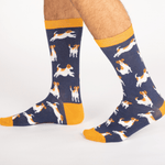 Load image into Gallery viewer, lusciousscarves Socks Mr Heron Jack Russells Bamboo Socks - Navy
