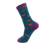Load image into Gallery viewer, lusciousscarves Socks Mr Heron Little Fish Bamboo Socks - Teal
