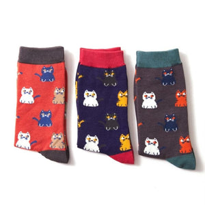 lusciousscarves Socks Mr Heron Little Kitties Bamboo Socks - Navy