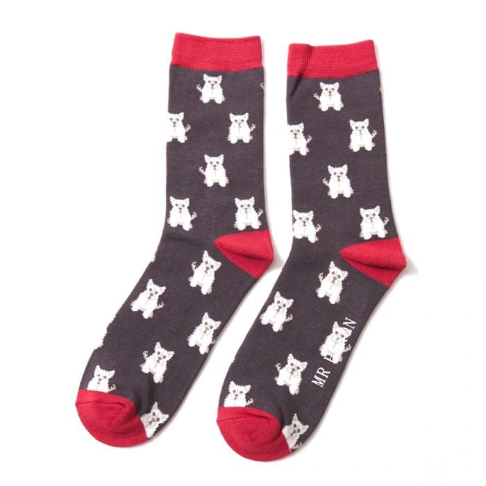lusciousscarves Socks Mr Heron Mini Westies Bamboo Socks -Grey