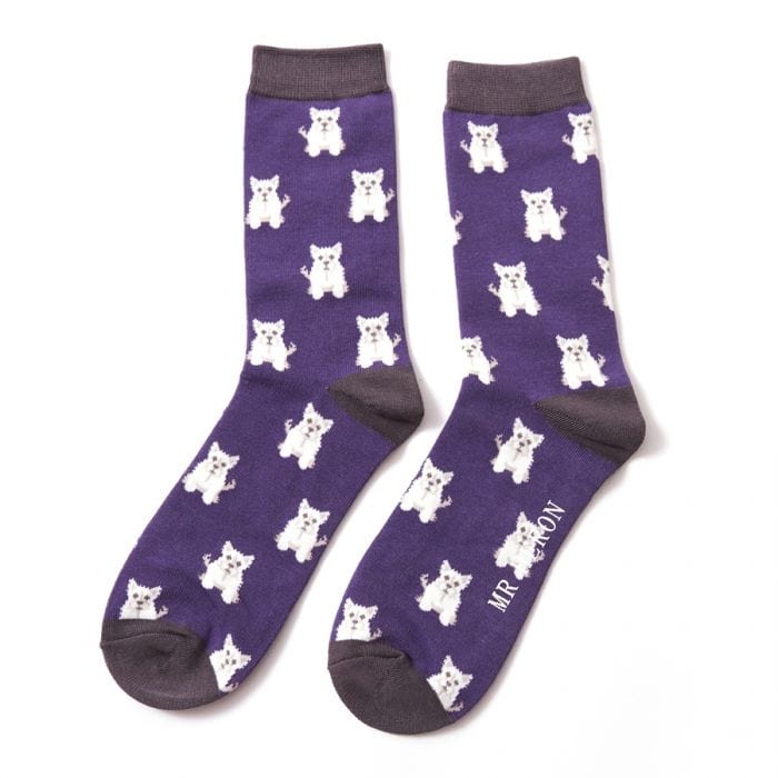 lusciousscarves Socks Mr Heron Mini Westies Bamboo Socks - Purple