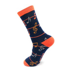 Load image into Gallery viewer, lusciousscarves Socks Mr Heron Musical Notes Bamboo Socks - Navy
