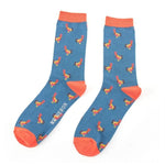 Load image into Gallery viewer, lusciousscarves Socks Mr Heron Roosters Bamboo Socks - Teal
