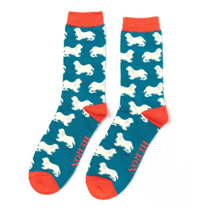 lusciousscarves Socks Mr Heron Spaniels Bamboo Socks - Teal