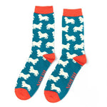 Load image into Gallery viewer, lusciousscarves Socks Mr Heron Spaniels Bamboo Socks - Teal
