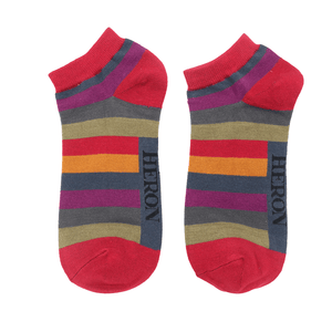 lusciousscarves Socks Mr Heron Stripes Bamboo Trainer Socks - Multi