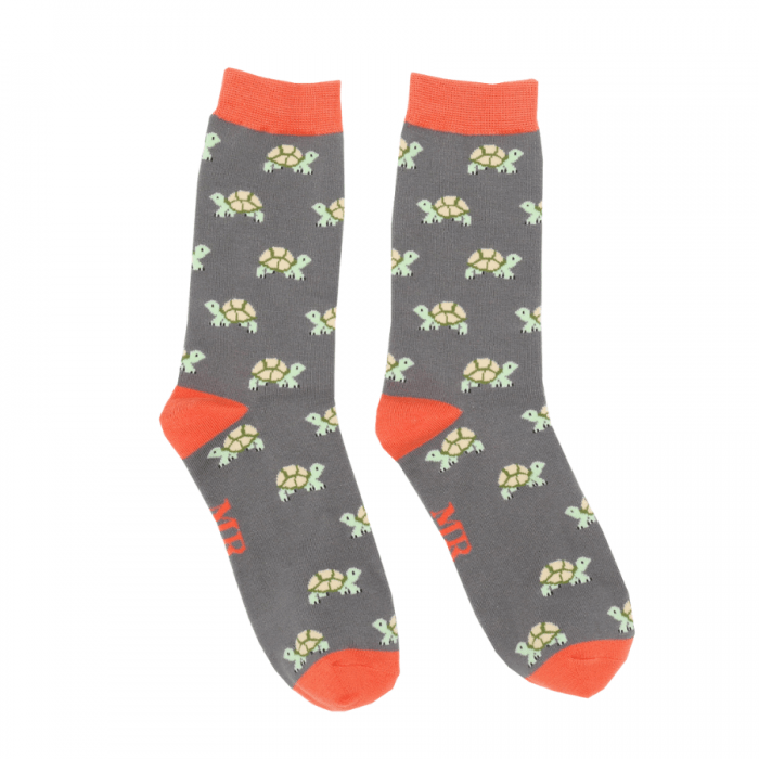 lusciousscarves Socks Mr Heron Turtle Bamboo Socks - Grey