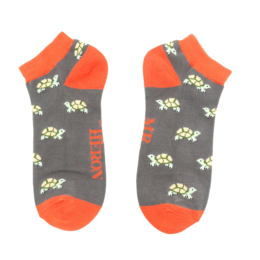 lusciousscarves Socks Mr Heron Turtles Trainer Bamboo Socks - Grey