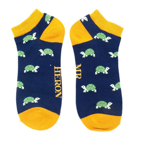 lusciousscarves Socks Mr Heron Turtles Trainer Bamboo Socks - Navy