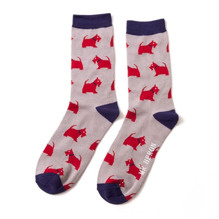 lusciousscarves Socks Mr Heron Westie Pups Bamboo Socks - Grey