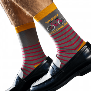 lusciousscarves Socks Mr Heron Wheely Awesome Dad Bamboo Socks - Grey