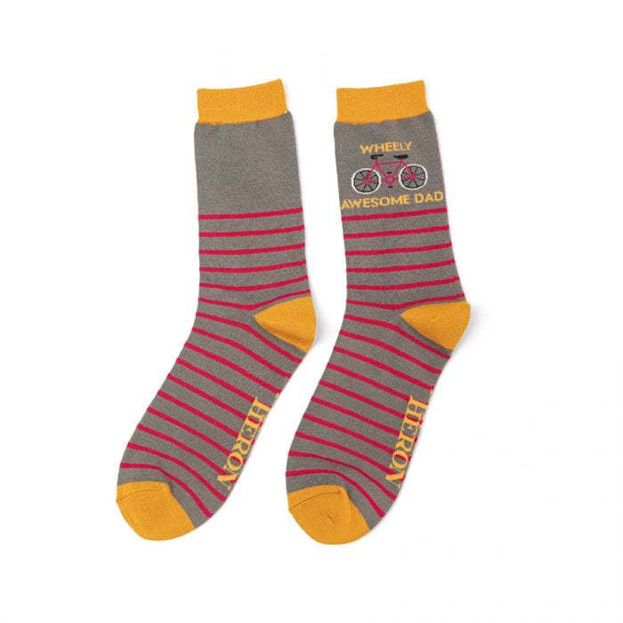 lusciousscarves Socks Mr Heron Wheely Awesome Dad Bamboo Socks - Grey