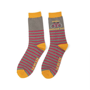 lusciousscarves Socks Mr Heron Wheely Awesome Dad Bamboo Socks - Grey