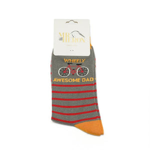 lusciousscarves Socks Mr Heron Wheely Awesome Dad Bamboo Socks - Grey