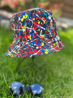 Load image into Gallery viewer, lusciousscarves sun hats Reversible Bucket Hat Paint Splashes Design
