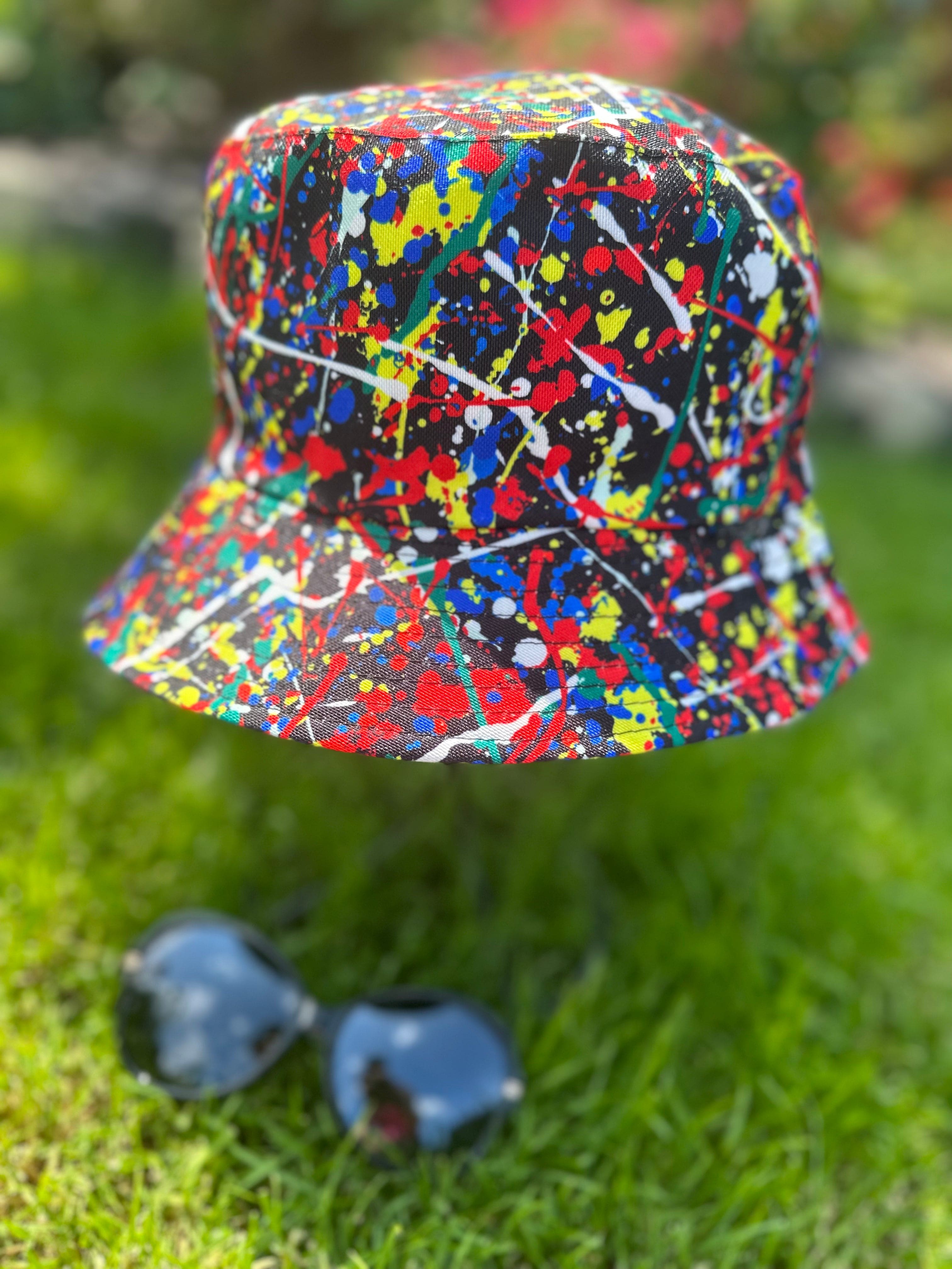 lusciousscarves sun hats Reversible Bucket Hat Paint Splashes Design