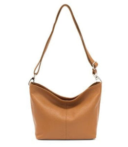 lusciousscarves Tan Genuine Italian Leather Bucket Style Crossbody / Shoulder Bag , 7 Colours available.