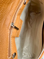 Load image into Gallery viewer, lusciousscarves Tan Italian Leather Clutch Bag , Evening Bag with Loop Handle.
