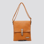 Load image into Gallery viewer, lusciousscarves Tan Soft Faux Leather Satchel Crossbody Bag.
