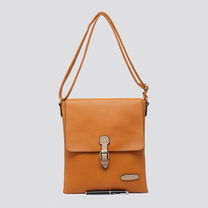 lusciousscarves Tan Soft Faux Leather Satchel Crossbody Bag.