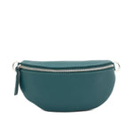 Load image into Gallery viewer, lusciousscarves Teal Italian leather Bum Bag / Chest Bag / Sling Bag
