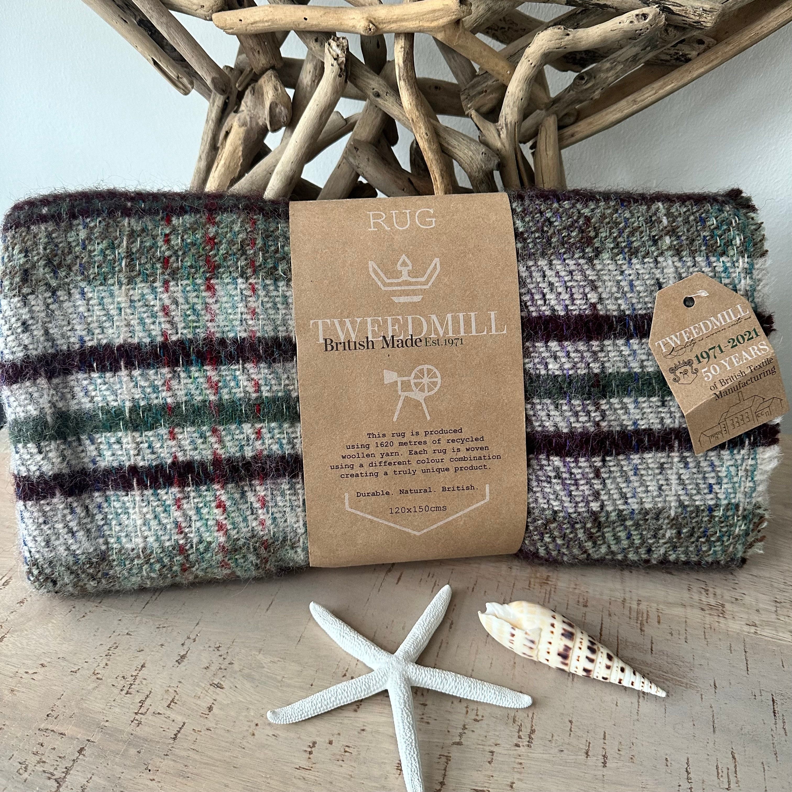 lusciousscarves Tweed Mill Recycled Wool Rug / Blanket / Throw  , Assorted Colours.
