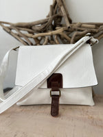 Load image into Gallery viewer, lusciousscarves White Faux Leather Small Square Crossbody Bag
