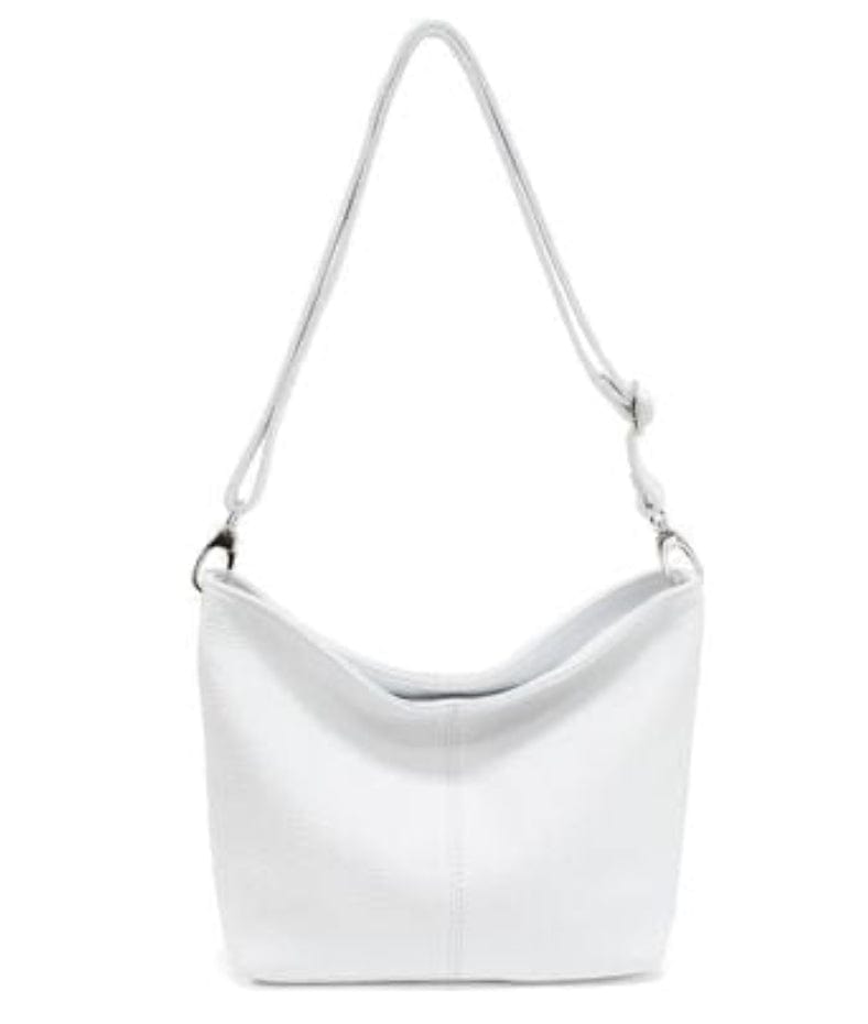 lusciousscarves White Genuine Italian Leather Bucket Style Crossbody / Shoulder Bag , 7 Colours available.