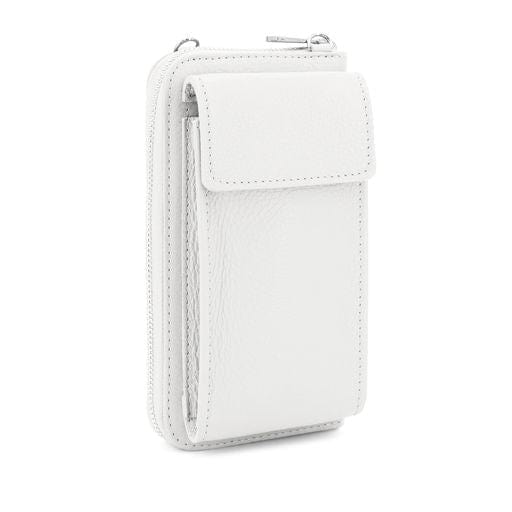 lusciousscarves White Genuine Italian Leather Crossbody Phone Bag and Purse,
