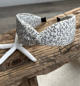 lusciousscarves White Ladies Knotted Floral Headband.