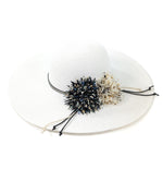 Load image into Gallery viewer, lusciousscarves Wide Brim Blooming Flowers Foldable , Rollable White Sun Hat
