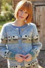 Load image into Gallery viewer, lusciousscarves wool cardigan Pachamama Hazy Sheep Cardigan
