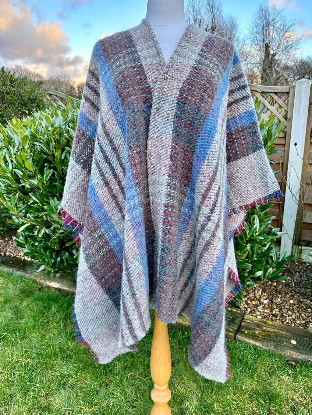 lusciousscarves Wool clothing Handmade Recycled Wool Cape.