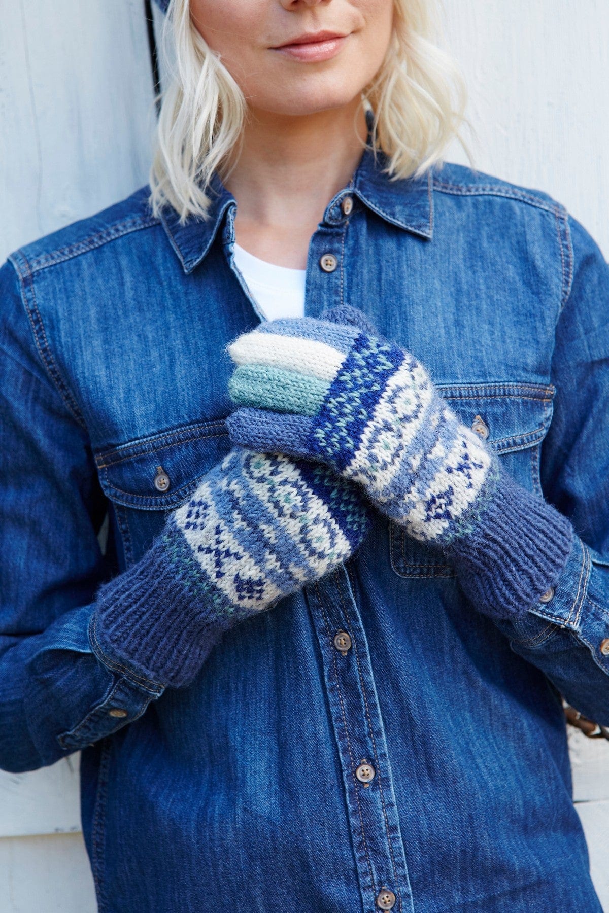 lusciousscarves wool gloves Pachamama Finisterre Gloves Denim