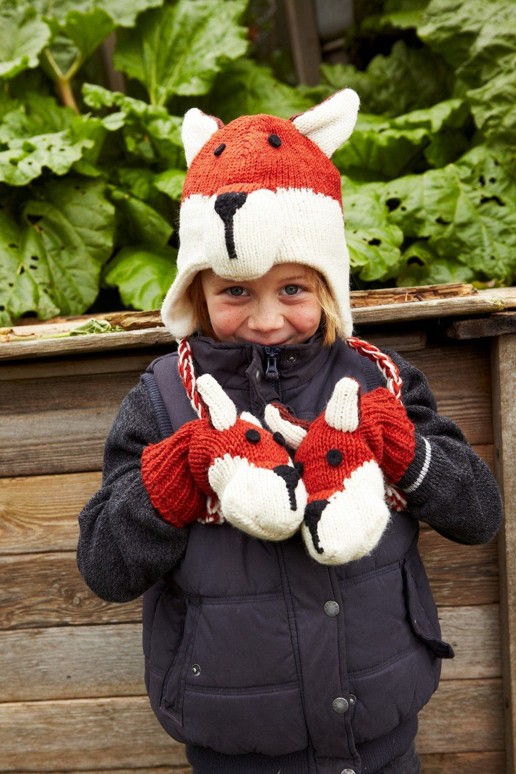 lusciousscarves wool gloves Pachamama Kids Animal Mittens Fox