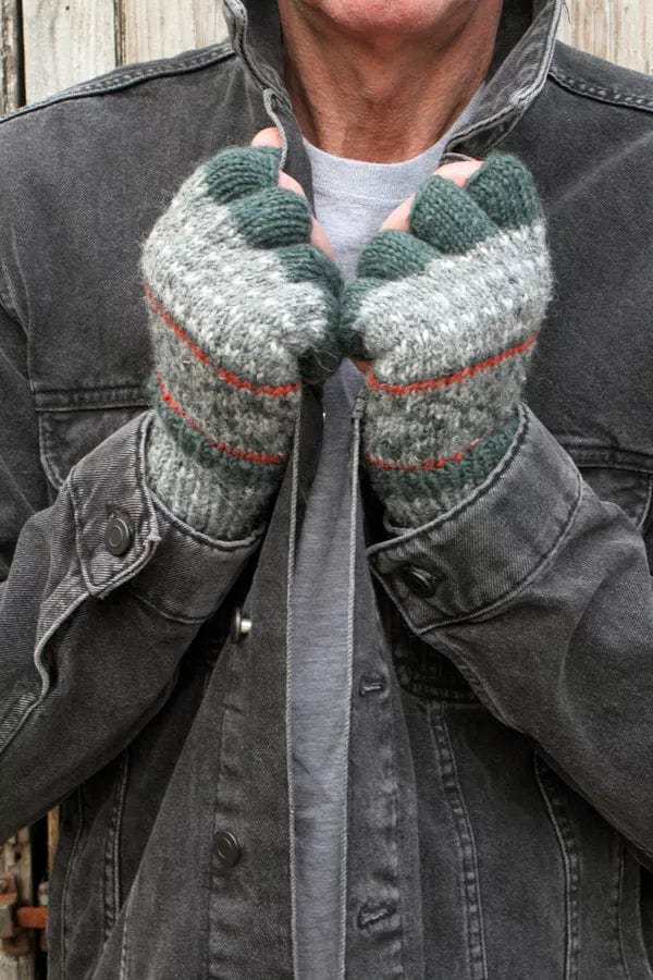 lusciousscarves wool gloves Pachamama Mens Tromso Fingerless Gloves (Graphite)