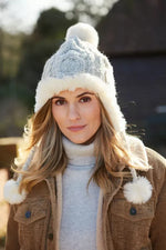 Load image into Gallery viewer, lusciousscarves wool handwarmer Pachamama Chamonix Fur Chullo Womens Oatmeal
