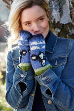 Load image into Gallery viewer, lusciousscarves wool handwarmer Pachamama Dairy Cow Handwarmer
