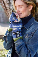 Load image into Gallery viewer, lusciousscarves wool handwarmer Pachamama Dairy Cow Handwarmer
