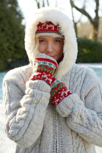lusciousscarves wool handwarmer Pachamama Reindeer Christmas Handwarmer