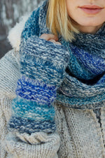 Load image into Gallery viewer, lusciousscarves wool handwarmer Pachamama Sierra Nevada Handwarmer Blue
