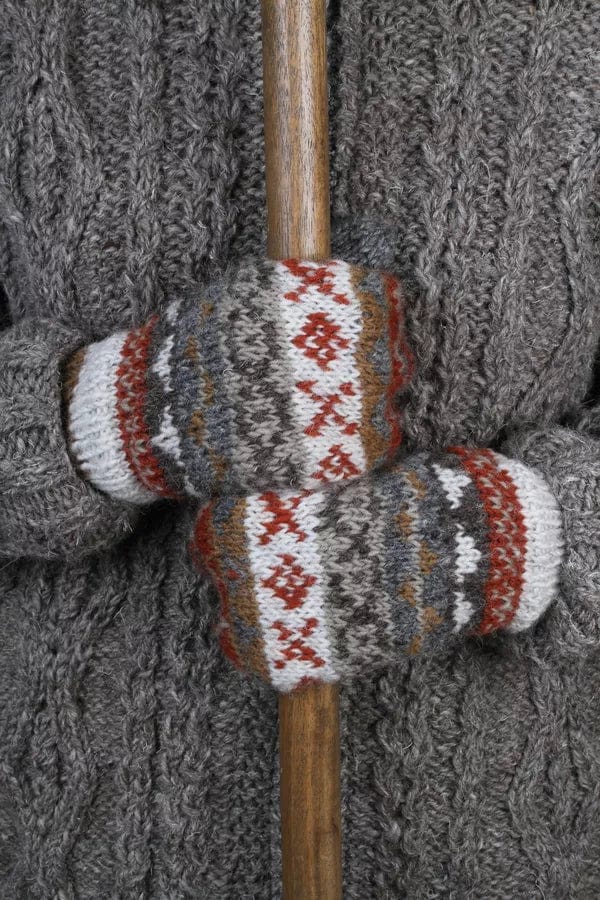 lusciousscarves wool handwarmers Pachamama Finisterre Lined Mittens (Grey)