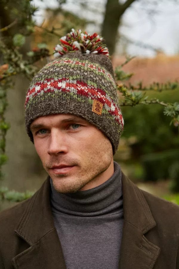 lusciousscarves wool hat Pachamama Mens Moray Bobble Beanie
