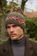 Load image into Gallery viewer, lusciousscarves wool hat Pachamama Mens Moray Bobble Beanie
