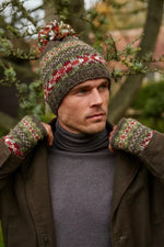 Load image into Gallery viewer, lusciousscarves wool hat Pachamama Mens Moray Bobble Beanie

