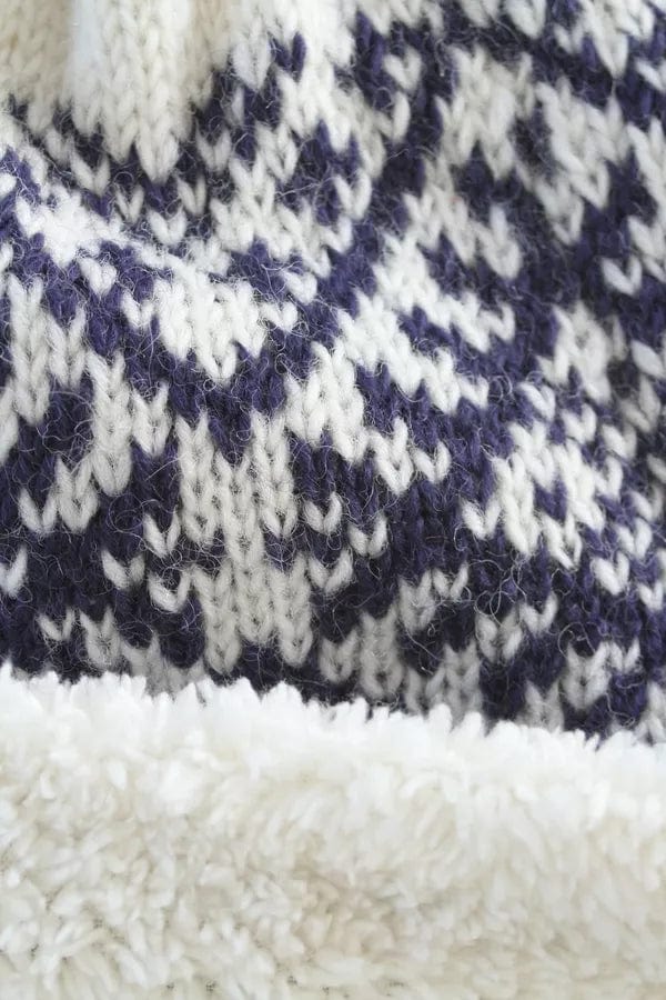 lusciousscarves wool hats Pachamama Alpine Bobble Beanie Navy