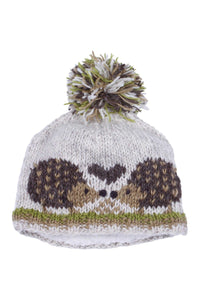 lusciousscarves wool hats Pachamama Kids Animal Bobble Hat Holly The Hedgehog