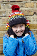 Load image into Gallery viewer, lusciousscarves wool hats Pachamama Kids Clifden Bobble Beanie
