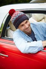 Load image into Gallery viewer, lusciousscarves wool hats Pachamama Mens Clifden Bobble Beanie Red
